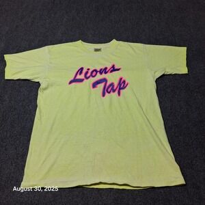 Vintage Lions Tap Oneita Power T Shirt Size XL Yellow Single Stitch